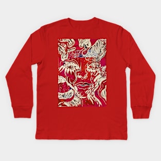 Face Block Print Kids Long Sleeve T-Shirt